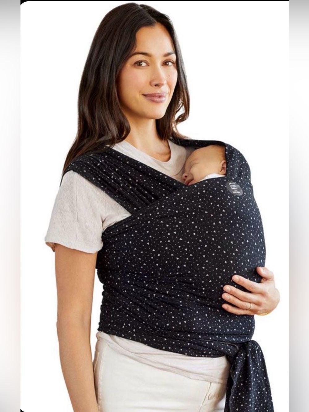 Moby X Petunia Pickle Bottom Classic Wrap - Terrazzo Black Triangle Print used